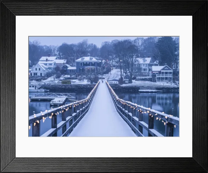 Framed Print : USA, New England, Cape Ann, Massachusetts, Annisquam, Lobster Cove, footbridge with Framed Print : USA, New England, Cape Ann, Massachusetts, Annisquam, Lobster Cove, footbridge with