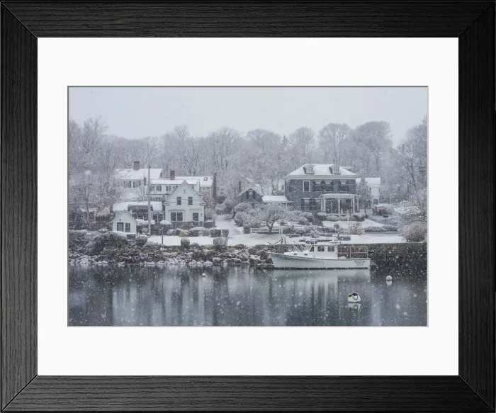 Framed Print : USA, New England, Cape Ann, Massachusetts, Annisquam, Lobster Cove, winter Framed Print : USA, New England, Cape Ann, Massachusetts, Annisquam, Lobster Cove, winter