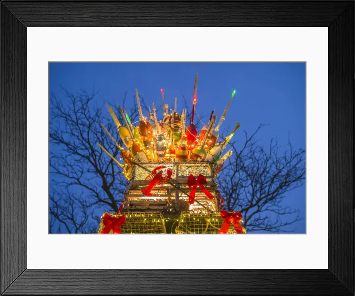 Framed Print : USA, New England, Massachusetts, Cape Cod, Provincetown, lobster trap Christmas Tree