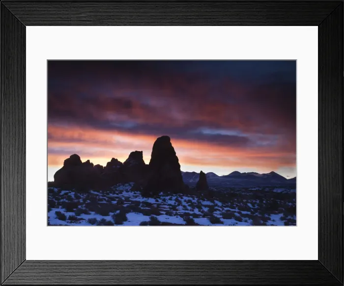 Framed Print : USA, Utah, Moab, Arches National Park, The Window and La Sal mountains Framed Print : USA, Utah, Moab, Arches National Park, The Window and La Sal mountains