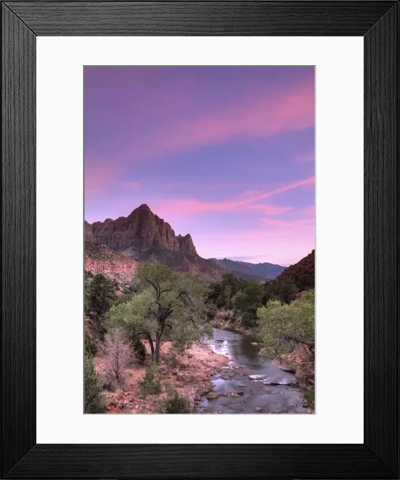 Framed Print : USA, Utah, Zion National Park, Watchman Mountain and Virgin River Framed Print : USA, Utah, Zion National Park, Watchman Mountain and Virgin River