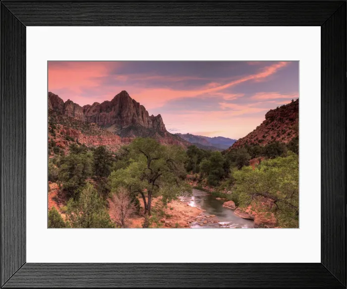 Framed Print : USA, Utah, Zion National Park, Watchman Mountain and Virgin River Framed Print : USA, Utah, Zion National Park, Watchman Mountain and Virgin River
