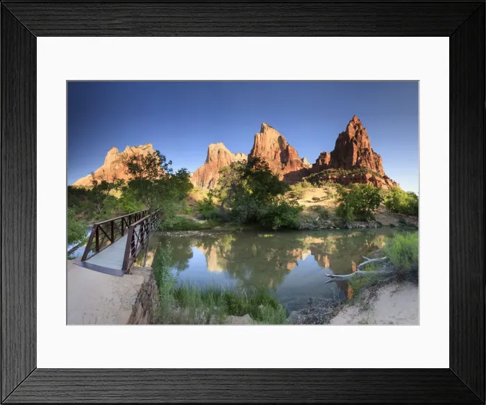 Framed Print : USA, Utah, Zion National Park, Virgin River and Court of the Patriarchs Mountains Framed Print : USA, Utah, Zion National Park, Virgin River and Court of the Patriarchs Mountains