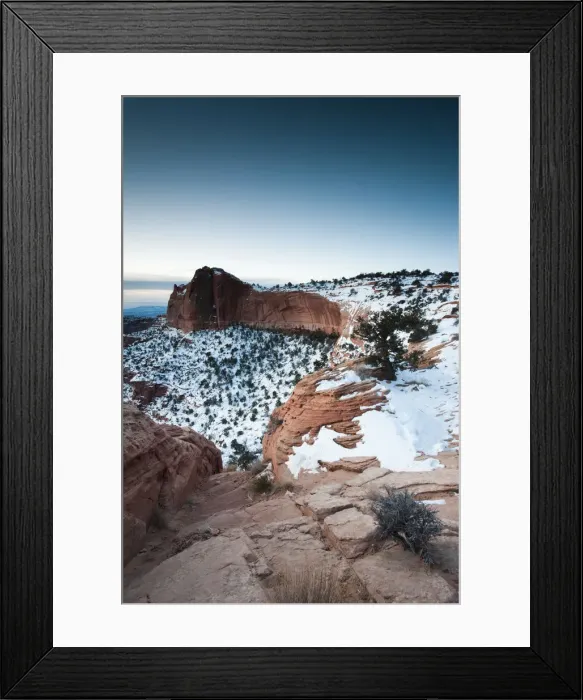 Framed Print : USA, Utah, Moab, Canyonlands National Park, landscape near Mesa Arch, dawn, winter Framed Print : USA, Utah, Moab, Canyonlands National Park, landscape near Mesa Arch, dawn, winter