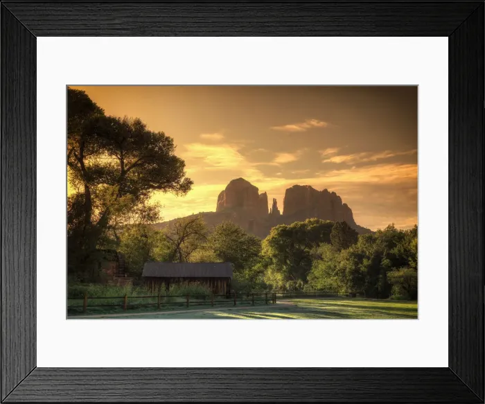 Framed Print : USA, Arizona, Sedona, Cathedral Rock and Oak Creek