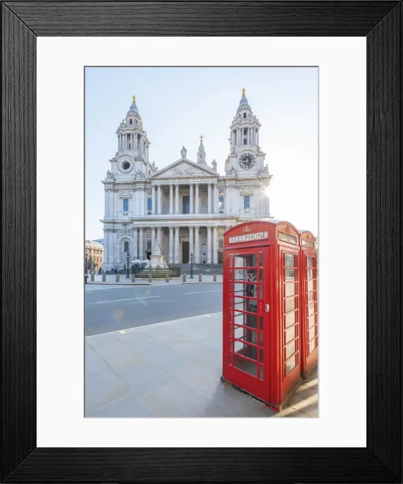 Framed Print : UK, England, London, Ludgate Hill, St. Pauls Cathedral, Red Telephone Box Framed Print : UK, England, London, Ludgate Hill, St. Pauls Cathedral, Red Telephone Box