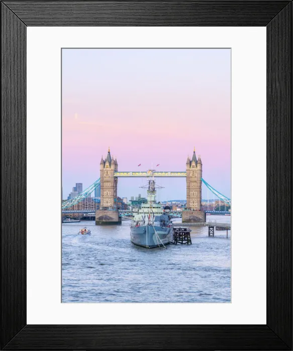 Framed Print : UK, England, London, Tower Bridge and HMS Belfast Framed Print : UK, England, London, Tower Bridge and HMS Belfast