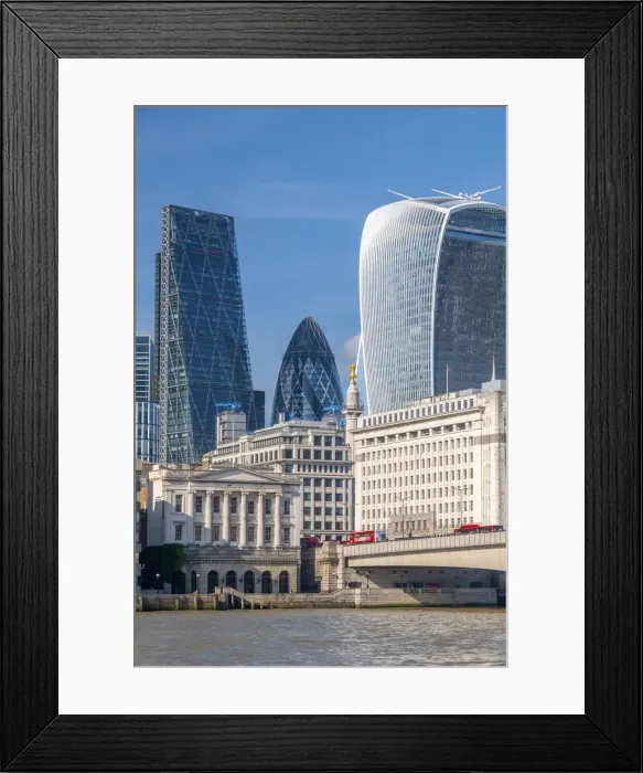 Framed Print : UK, England, London, London Bridge and The City skyline, Cheesegrater, Gherkin