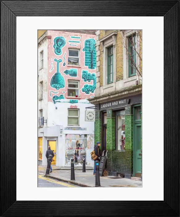 Framed Print : UK, England, London, Hackney, Shoreditch, corner of Redchurch Street and Turville Street