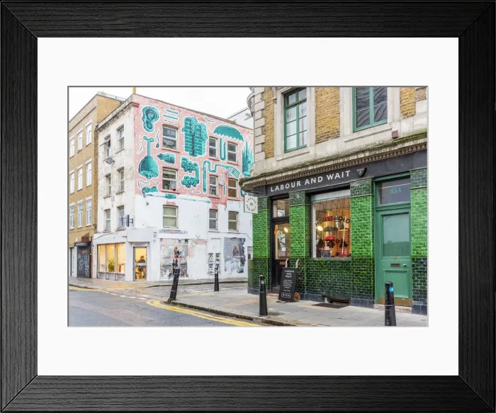 Framed Print : UK, England, London, Hackney, Shoreditch, corner of Redchurch Street and Turville Street Framed Print : UK, England, London, Hackney, Shoreditch, corner of Redchurch Street and Turville Street