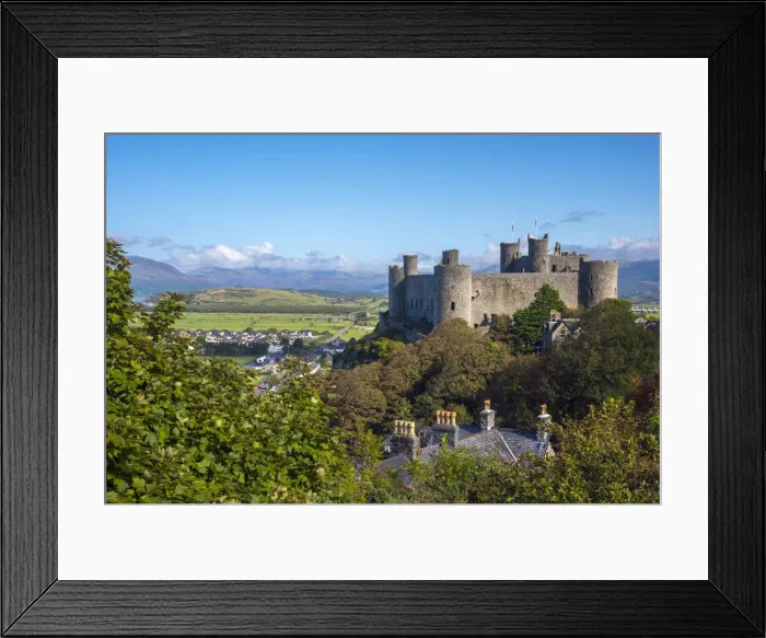 Framed Print : Uk, Wales, Gwynedd, Harlech, Harlech Castle, Mountains of Snowdonia National Park beyond Framed Print : Uk, Wales, Gwynedd, Harlech, Harlech Castle, Mountains of Snowdonia National Park beyond