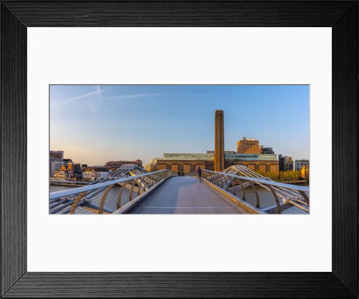 Framed Print : UK, England, London, Southwark, Tate Modern from Millennium Bridge over River Thames Framed Print : UK, England, London, Southwark, Tate Modern from Millennium Bridge over River Thames