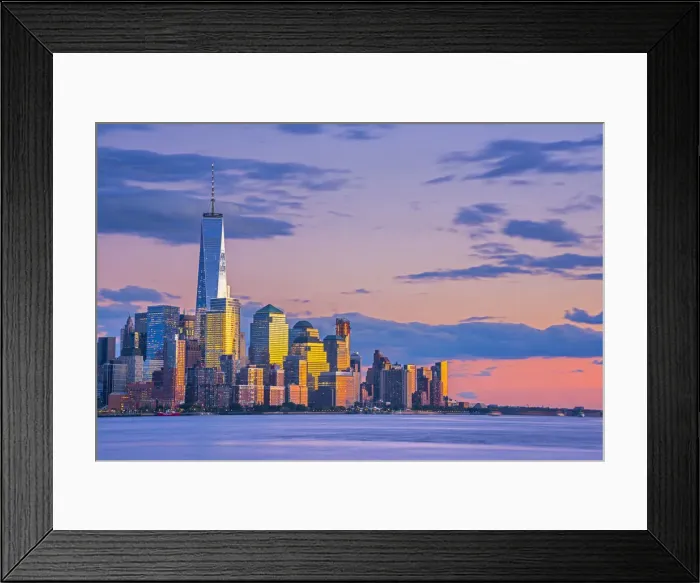 Framed Print : USA, New York, Manhattan, Lower Manhattan and World Trade Center, Freedom Tower across Framed Print : USA, New York, Manhattan, Lower Manhattan and World Trade Center, Freedom Tower across