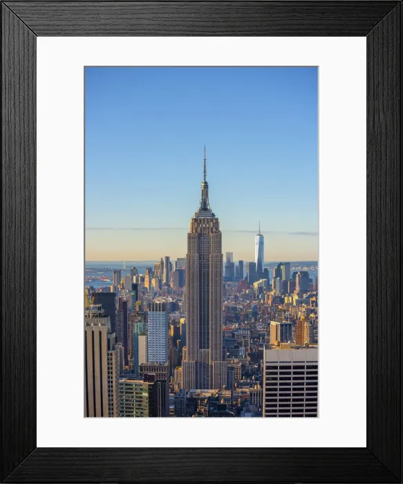 Framed Print : USA, New York, Midtown and Lower Manhattan, Empire State Building and Freedom Tower Framed Print : USA, New York, Midtown and Lower Manhattan, Empire State Building and Freedom Tower