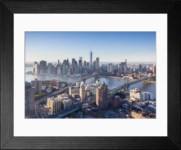 Framed Print : Downtown Manhattan and Brooklyn, New York City, USA Framed Print : Downtown Manhattan and Brooklyn, New York City, USA