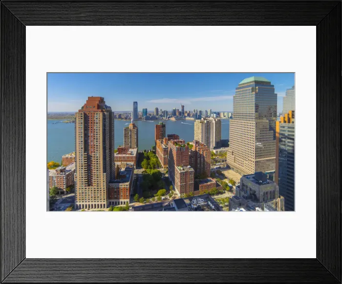 Framed Print : USA, New York, Lower Manhattan, Jersey City in New Jersey across Hudson River Framed Print : USA, New York, Lower Manhattan, Jersey City in New Jersey across Hudson River