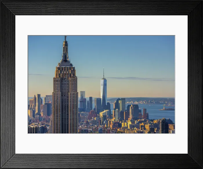 Framed Print : USA, New York, Midtown and Lower Manhattan, Empire State Building and Freedom Tower Framed Print : USA, New York, Midtown and Lower Manhattan, Empire State Building and Freedom Tower