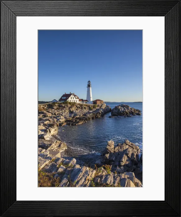 Framed Print : USA, Maine, Portland, Cape Elizabeth, Portland Head Light, lighthouse, morning Framed Print : USA, Maine, Portland, Cape Elizabeth, Portland Head Light, lighthouse, morning