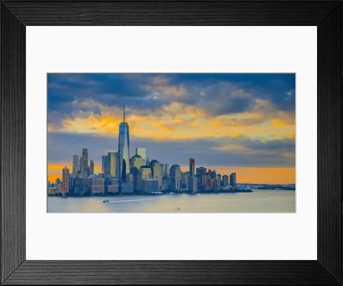 Framed Print : USA, New York, Manhattan, Lower Manhattan and World Trade Center, Freedom Tower across Framed Print : USA, New York, Manhattan, Lower Manhattan and World Trade Center, Freedom Tower across