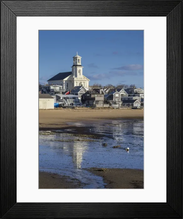 Framed Print : USA, Massachusetts, Cape Cod, Provincetown, town skyline with library, morning Framed Print : USA, Massachusetts, Cape Cod, Provincetown, town skyline with library, morning
