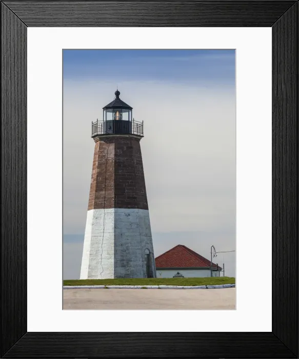 Framed Print : USA, Rhode Island, Point Judith, Point Judith Lighthouse Station