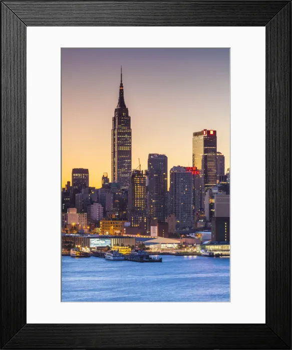 Framed Print : USA, New York, New York City, Manhattan Skyline with Empire State Building from Weehawken Framed Print : USA, New York, New York City, Manhattan Skyline with Empire State Building from Weehawken
