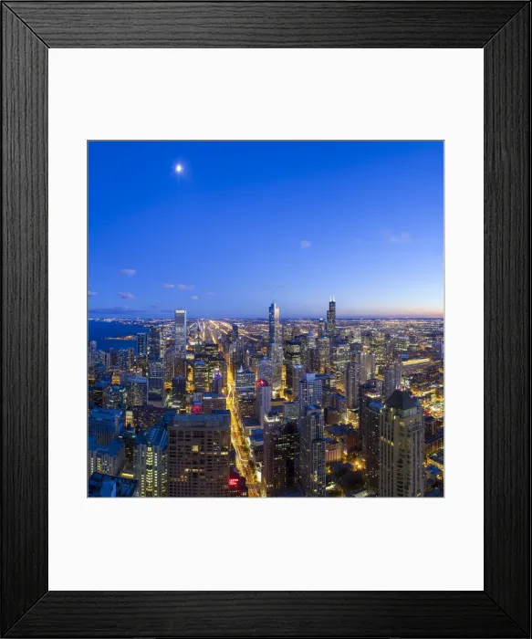 Framed Print : USA, Illinois, Chicago, Downtown City Skyline Framed Print : USA, Illinois, Chicago, Downtown City Skyline