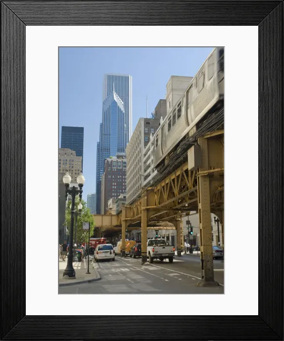 Framed Print : Illinois, Chicago, El train Framed Print : Illinois, Chicago, El train