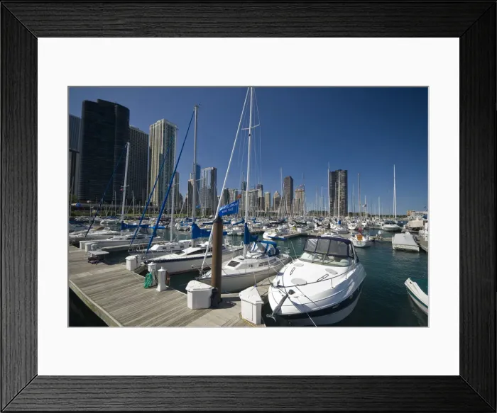 Framed Print : Illinois, Chicago, Marina Framed Print : Illinois, Chicago, Marina