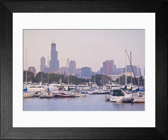 Framed Print : Illinois, Chicago, Skyline including Sears Tower Framed Print : Illinois, Chicago, Skyline including Sears Tower
