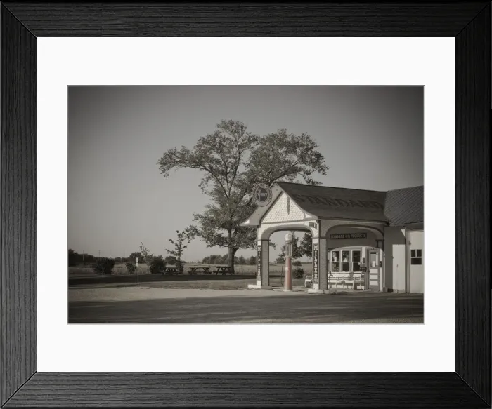 Framed Print : USA, Illinois, Route 66, Odell, 1932 Standard Oil Gas Station Framed Print : USA, Illinois, Route 66, Odell, 1932 Standard Oil Gas Station