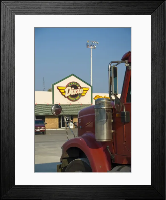 Framed Print : USA, Illinois, Route 66, McLean, Dixie Truckers Home truckstop Framed Print : USA, Illinois, Route 66, McLean, Dixie Truckers Home truckstop