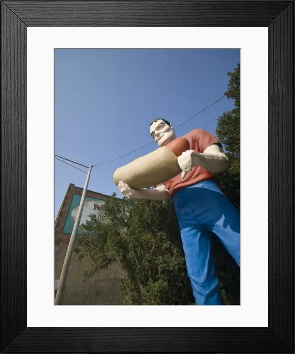 Framed Print : USA, Illinois, Route 66, Atlanta, Bunyons Statue (a Route 66 Framed Print : USA, Illinois, Route 66, Atlanta, Bunyons Statue (a Route 66