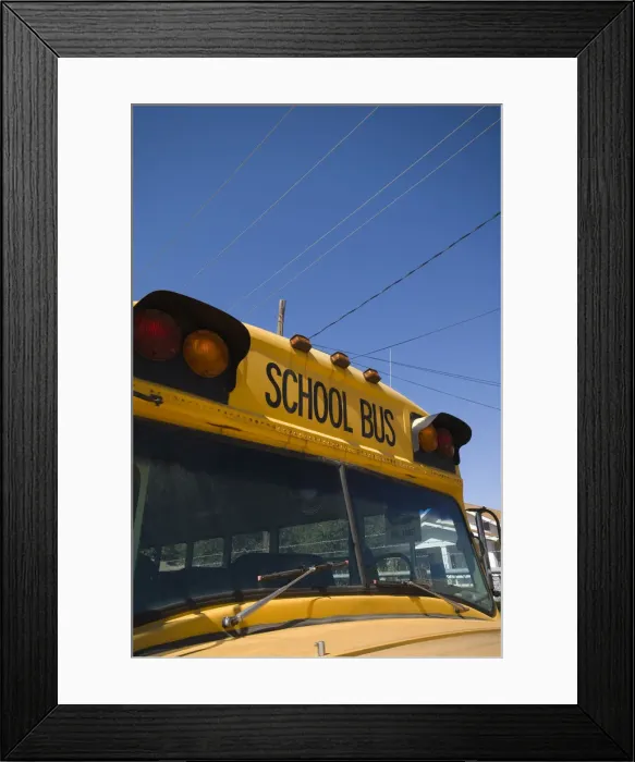 Framed Print : USA, Illinois, Springfield, Old School Bus Framed Print : USA, Illinois, Springfield, Old School Bus