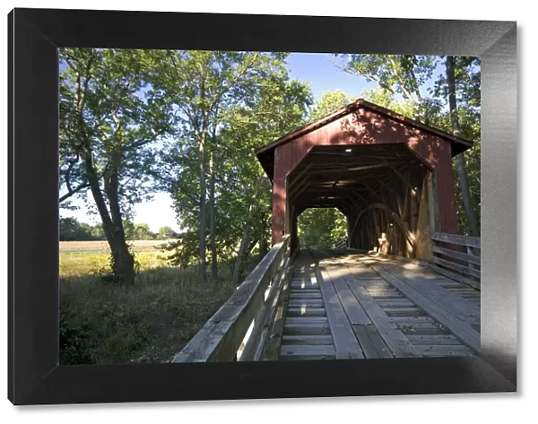 USA, Illinois, Sugar Creek, Covered Bridge west of Old Route 66