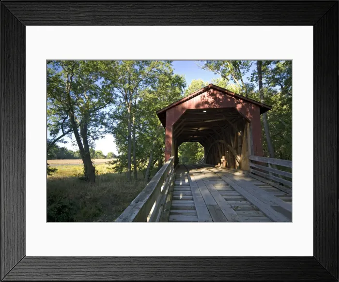 Framed Print : USA, Illinois, Sugar Creek, Covered Bridge west of Old Route 66 Framed Print : USA, Illinois, Sugar Creek, Covered Bridge west of Old Route 66