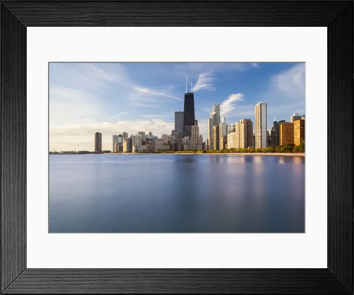 Framed Print : USA, Illinois, Chicago, The Hancock Tower and Downtown skyline from Lake Michigan Framed Print : USA, Illinois, Chicago, The Hancock Tower and Downtown skyline from Lake Michigan