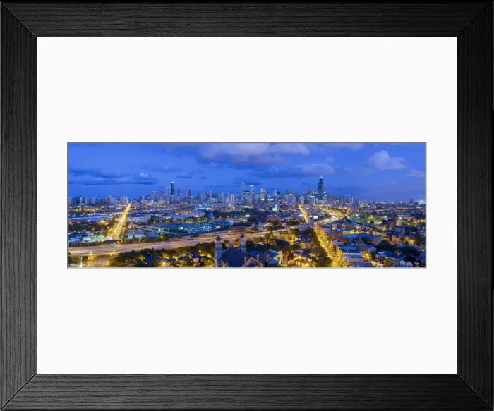 Framed Print : USA, Illinois, Chicago, Panoramic City Skyline Framed Print : USA, Illinois, Chicago, Panoramic City Skyline