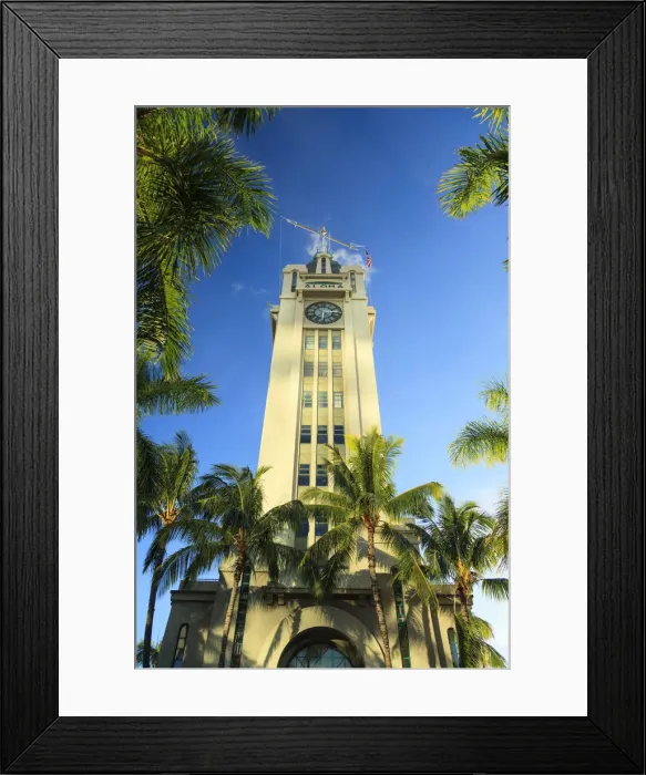 Framed Print : USA, Hawaii, Oahu, Honolulu, Honolulu Harbour, Historic Aloha Tower