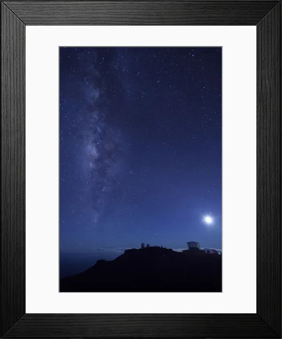 Framed Print : USA, Hawaii, Maui, Haleakala National Park, Science City Observatories and Milky Way Framed Print : USA, Hawaii, Maui, Haleakala National Park, Science City Observatories and Milky Way