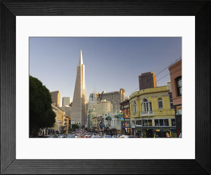 Framed Print : USA, California, San Francisco, North Beach (Little Italy), Transamerican Pyramid Framed Print : USA, California, San Francisco, North Beach (Little Italy), Transamerican Pyramid