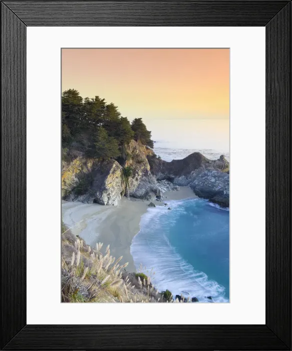 Framed Print : USA, California, Big Sur Pacific Coastline, Julia Pfeiffer Burns State Park, McWay Falls