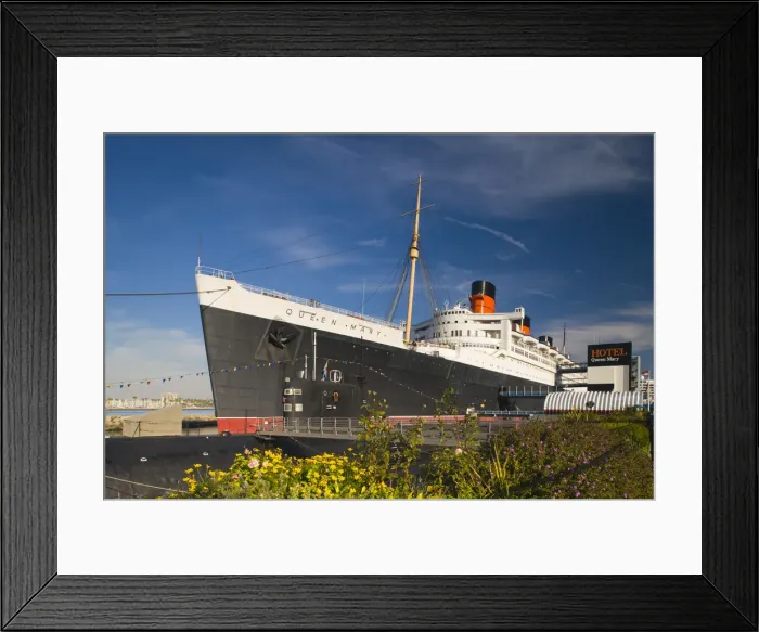 Framed Print : USA, California, Long Beach, Queen Mary ocean liner museum and Russian submarine Scorpion Framed Print : USA, California, Long Beach, Queen Mary ocean liner museum and Russian submarine Scorpion