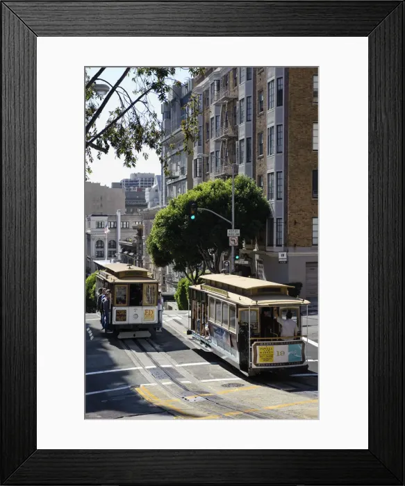 Framed Print : USA, California, San Francisco, California, Cable Car Tram on Pine Street