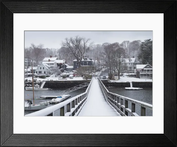 Framed Print : USA, Massachusetts, Cape Ann, Gloucester, early snowfall, Lobster Cove Framed Print : USA, Massachusetts, Cape Ann, Gloucester, early snowfall, Lobster Cove