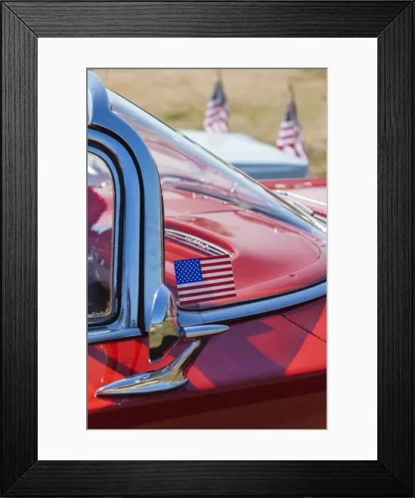 Framed Print : USA, Massachusetts, Cape Ann, Gloucester, antique car show, 1950s Chevrolet Impala