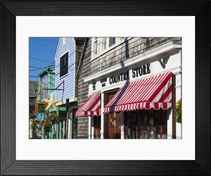 Framed Print : USA, Massachusetts, Cape Ann, Rockport, Bearskin Neck shops Framed Print : USA, Massachusetts, Cape Ann, Rockport, Bearskin Neck shops
