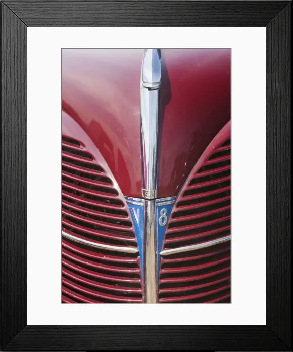 Framed Print : USA, Massachusetts, Gloucester, Antique Car Show, 1940s-era Ford V8