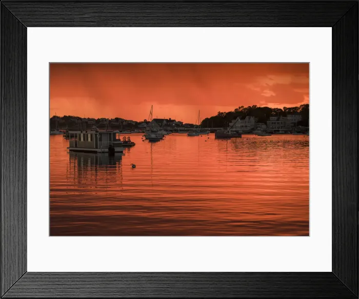 Framed Print : USA, Massachusetts, Cape Ann, Annisquam, Annisquam Harbor, orange sunset Framed Print : USA, Massachusetts, Cape Ann, Annisquam, Annisquam Harbor, orange sunset