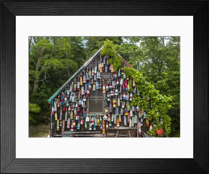 Framed Print : USA, Massachusetts, Cape Ann, Lanesville, small house covered in lobster traps Framed Print : USA, Massachusetts, Cape Ann, Lanesville, small house covered in lobster traps
